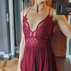 Free People Adella Slip Dress - Wine